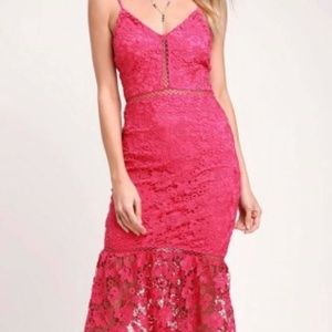 LuLus Pink lace dress